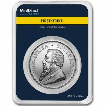 Срібна монета 1oz Крюгерранд 1 ранд 2023 Південна Африка (MD Premier + PCGS FirstStrike®)