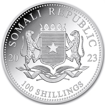 Срібна монета 1oz Леопард 100 шилінгів 2023 Сомалі (MintDirect® Single)