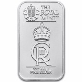 Серебряный раунд 1oz Коронация Короля Карла III 2023 Великобритания (прямоугольный)