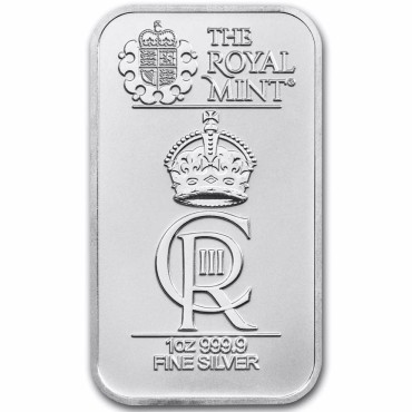 Срібний раунд 1oz Коронація Короля Карла III 2023 Великобританія (прямокутний)