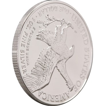 Серебряная монета 1oz Американский Орел "Герб Украины" 1 доллар 2023 США