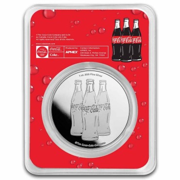 Срібний раунд 1oz Coca-Cola США (кольоровий) (MintDirect®)
