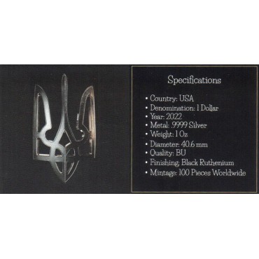 Срібна монета 1oz Американський Орел "Звільнення України" 1 долар 2022 США