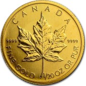 Золотая монета 1/20oz Кленовый Лист 20 долларов 1995 Канада