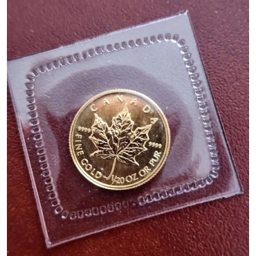 Золота монета 1/20oz Кленовий Лист 1 долар 1995 Канада