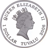 Серебряная монета 1oz Автомобиль "1969 Datsun 240 Z" 1 доллар 2006 Тувалу (цветная)