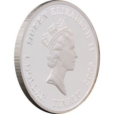 Срібна монета 1oz Автомобіль "1969 Datsun 240 Z" 1 долар 2006 Тувалу (кольорова)