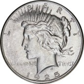 Серебряная монета Мирный Доллар 1 доллар 1925 США