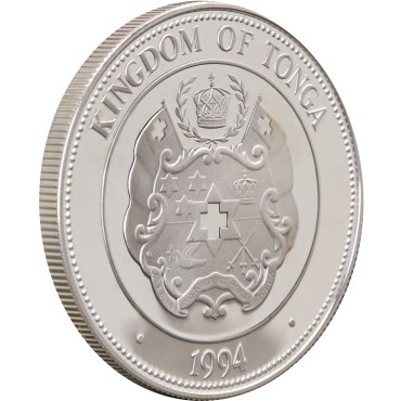 Срібна монета 1oz XXVI літні Олімпійські Ігри Атланта 1996 "Метання Списа" 1 паанга 1994 Тонга