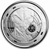 Серебряная монета 1oz Космический Пришелец 5 седи 2022 Гана