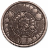 Серебряная монета 1oz Космический Пришелец 5 седи 2022 Гана (Antique)
