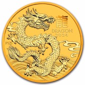 Золотая монета 1oz Год Дракона 100 долларов 2024 Австралия