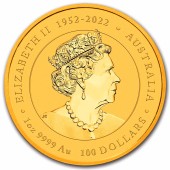 Золотая монета 1oz Год Дракона 100 долларов 2024 Австралия
