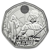 Монета Звездные Войны: Дарт Вейдер и Император Палпатин 50 пенсов 2023 Великобритания
