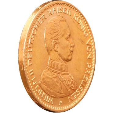 Золота монета Вільгельм II у мундирі 20 марок 1913 року Пруссія Німецька Імперія