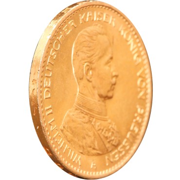 Золота монета Вільгельм II у мундирі 20 марок 1914 року Пруссія Німецька Імперія