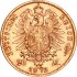 Золотая монета Людвиг II 20 марок 1872 Бавария Германская Империя
