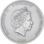 Серебряная монета 1oz Золушка 5 долларов 2013 Острова Кука (цветная)