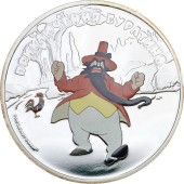 Серебряная монета 1oz Приключения Буратино 5 долларов 2012 Острова Кука (цветная)