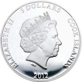 Серебряная монета 1oz Приключения Буратино 5 долларов 2012 Острова Кука (цветная)