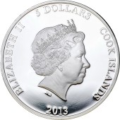 Серебряная монета 1oz Карандаш 5 долларов 2013 Острова Кука (цветная)