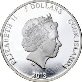 Срібна монета 1oz Ріккі Тіккі Таві 5 доларів 2013 Острови Кука (кольорова)