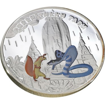 Серебряная монета 1oz Рикки Тикки Тави 5 долларов 2013 Острова Кука (цветная)
