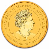 Золотая монета 1/4oz Год Дракона 25 долларов 2024 Австралия