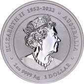 Серебряная монета 1oz Год Дракона 1 доллар 2024 Австралия