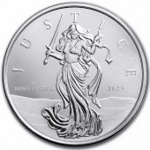 Серебряная монета 1oz Юстиция 1 фунт 2023 Гибралтар