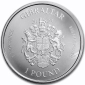 Серебряная монета 1oz Юстиция 1 фунт 2023 Гибралтар