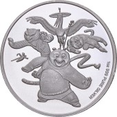 Серебряная монета 1oz Кунг-фу Панда 2 доллара 2023 Самоа