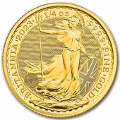 Золотая монета 1/4oz Британия 25 английских фунтов 2023 Великобритания  (Король Карл III)