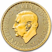 Золотая монета 1/4oz Британия 25 английских фунтов 2023 Великобритания  (Король Карл III)