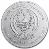 Серебряная монета 1oz Год Дракона 50 франков 2024 Руанда