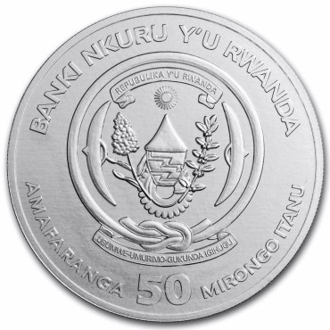Срібна монета 1oz Рік Дракона 50 франків 2024 Руанда