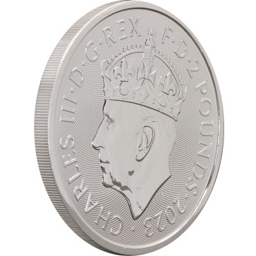 Серебряная монета 1oz Коронация Короля Карла III  2 английских фунта 2023 Великобритания