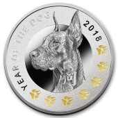 Серебряная монета Год Собаки 1 доллар 2018 Ниуэ