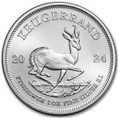 Серебряная монета 1oz Крюгерранд 1 ранд 2024 Южная Африка