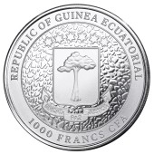 Серебряная монета 1oz Жираф 1000 франков КФА 2023 Экваториальная Гвинея