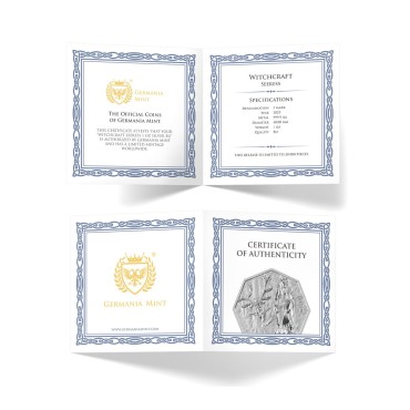 Серебряный раунд 1oz Провидица Колдовства 5 Марок 2023 Германия
