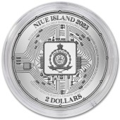 Серебряная монета 1oz Биткоин 2 доллара 2023 Ниуэ