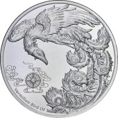 Серебряная монета 1oz Четыре Стража Алая Птица 2 доллара 2023 Самоа