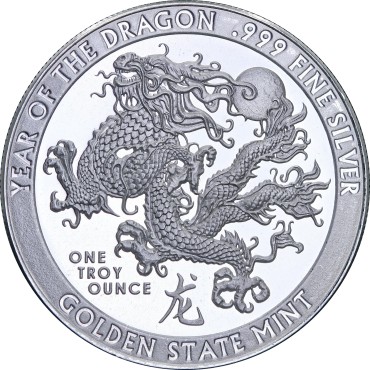 Срібний раунд 1oz Рік Дракона США