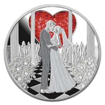 Набір із срібної та мідно-нікелевої монет (2 шт.) Весілля 1 долар та 50 центів 2019 Ніуе