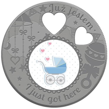 Серебряная монета 1oz Я уже здесь! 1 доллар 2019 Ниуэ (цветная)