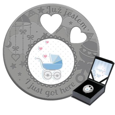 Серебряная монета 1oz Я уже здесь! 1 доллар 2019 Ниуэ (цветная)