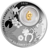 Серебряная монета Золотая Рыбка 500 франков КФА 2020 Камерун