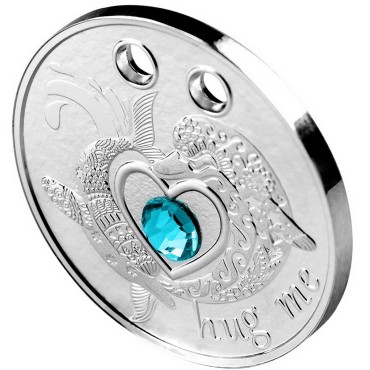 Срібна монета Обійми мене (Дельфіни) 500 франків КФА 2021 Камерун