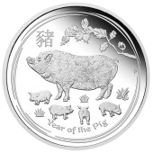 Срібна монета 1oz Рік Свині 1 долар 2019 Австралія